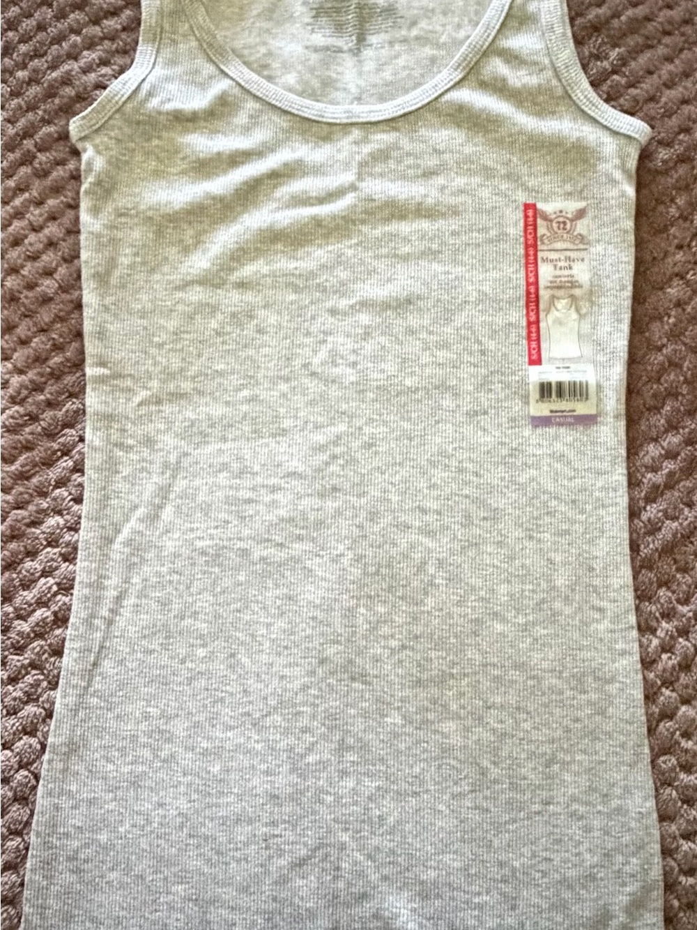 Faded Glory Light Gray Ribbed Tank Top